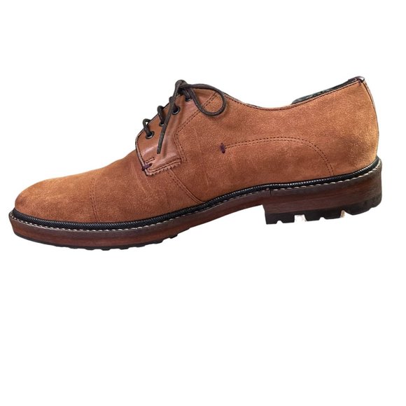 Ted Baker London Brown Suede Leather Cap Toe Derby Shoes Mens 44 US 11 Casual main image 11
